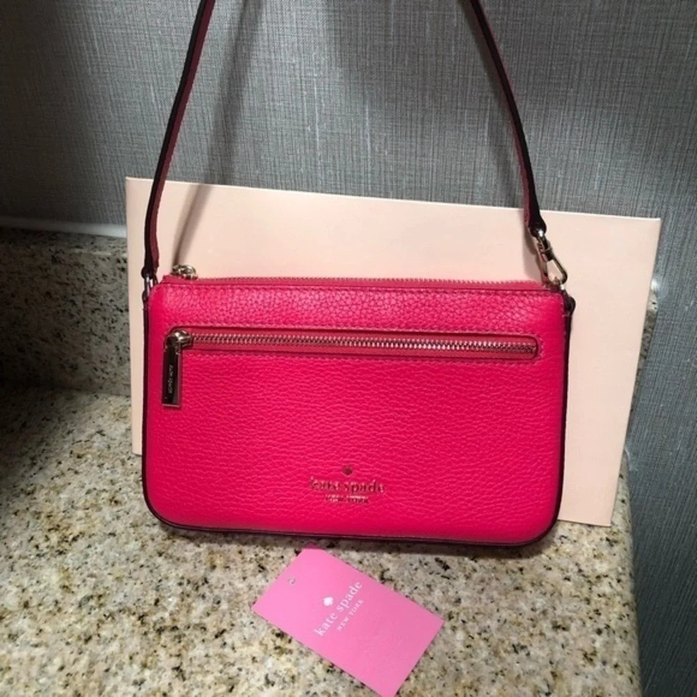 Kate Spade New York Pink Pebbled Leather Convertible Shoulder Bag NWT - Picture 5 of 10